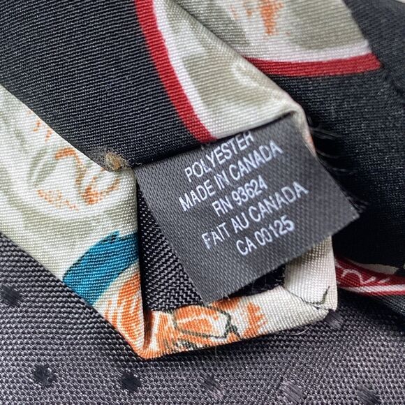 Christmas Season Greetings Men's Silk Tie Set of 2 Black & Red Santa Pine Cones - Picture 4 of 7